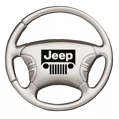 Jeep Grille Steering Wheel Keychain (Chrome) • $15.95