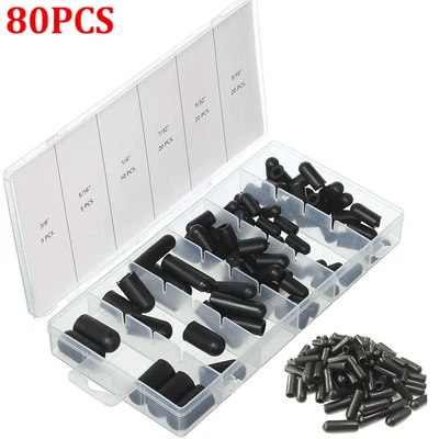 $26 • Buy 80x Rubber Carburetor & Vacuum Hose Tube Cap Assortment Kit 5/32  - 3/8  6 Types