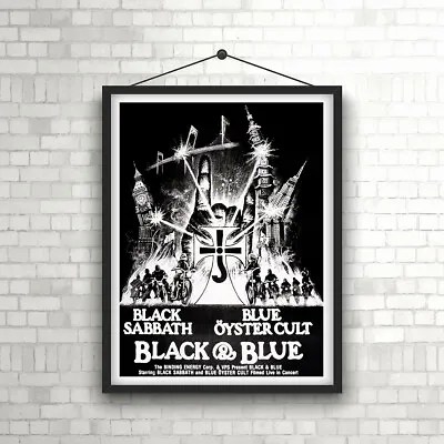 $9.98 • Buy Black Sabbath - Blue Oyster Cult Black & Blue Vintage Concert  Poster