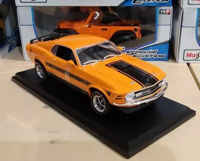 Maisto 1970 Ford Mustang Mach 1 Orange Die Cast Model Car  • $98