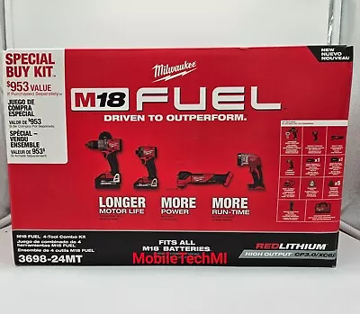 Milwaukee 3698-24MT M18 FUEL 4-Tool Combo Kit Hammer Impact Multi-Tool Light • $499.98