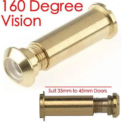 £6.90 • Buy Door Viewer Security Peephole Spy Vision Hole 160 Degree Brass 35-45mm Doors