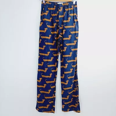 Peter Alexander Pyjama Pants Mens Size XS Teen Blue Dachshund Sausage Dog Long • $29.99