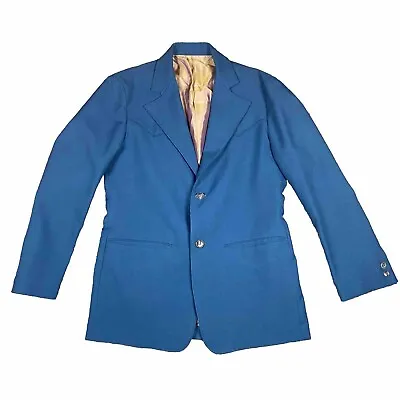 Mesquite Niver Western Wear Sheen Blue Blazer 40R Fort Worth TX Poker USA • $32