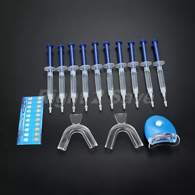 $19.57 • Buy Teeth Whitening Kit 10 Tubes+2 Trays+LED Light Tooth Bleach Bright Oral Hygiene