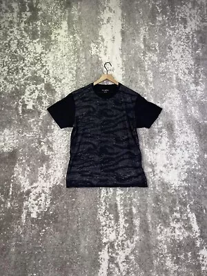 Karl Lagerfeld Paris Black Camo Short Sleeve Mesh Detail T Shirt Size XL • $25.99