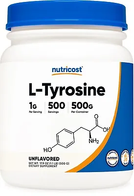 Nutricost L-Tyrosine Powder 500 Grams - Gluten Free & Non-GMO • $27.95