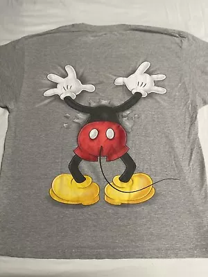 Mickey Mouse Double Side Shirt Men’s XL Grey Disneyland Resort Huge Print Casual • $40