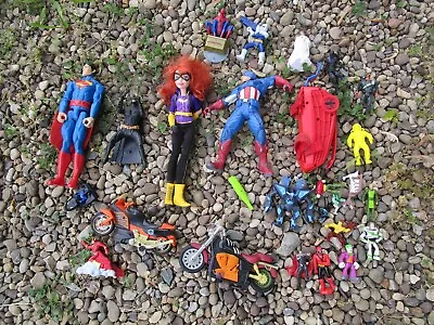 Mattel DC Super Hero Batgirl Captain America Superman X Men Motorcycle TOy Lot • $25