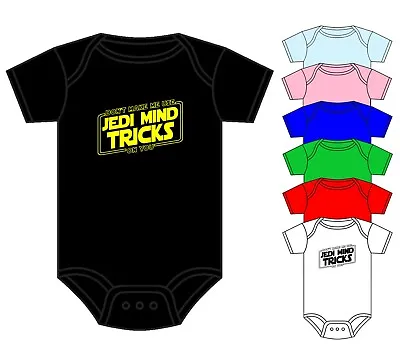 Star Wars Baby Grow Vest Bodysuit Baby Yoda Jedi Mind Tricks Funny Baby Shower • £8.69