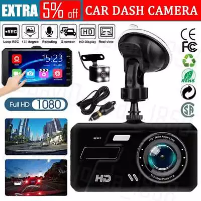 Car Dash Camera Touch Night Vision Video DVR Recorder Front And Rear Dual Cam 4  • $29.99