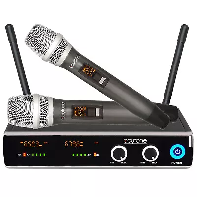 Boytone BT-102UM UHF Wireless Dual HandHeld Microphone System/Digital Display • $59.99