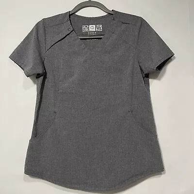 Wonder Wink Renew Scrubs Modern Fit Top Womens Large Gray Short Sleeve V-Neck • $9.99