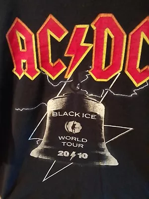 AC DC Black Ice 2010 Australia Concert.    T- Shirt Size L Black Cotton • $20