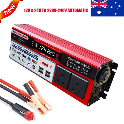 Car Truck Power Inverter 1600W 12/24V To 240V AC Converter  With LCD USB Charger • $89.10