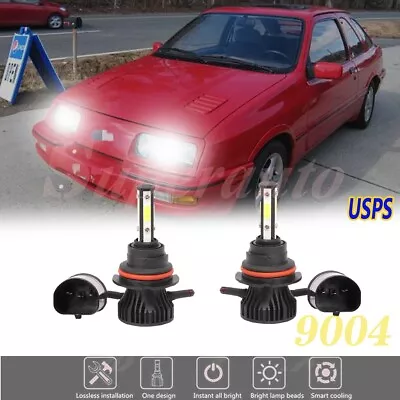 9004 HB1 LED Headlight High & Low Beam Bulbs Kit For MERKUR XR4TI SCORPIO 6000K • $21.58