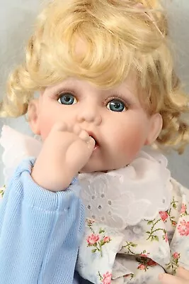 Porcelain Baby Doll Homeart Brand 40cm Toe In Mouth OOAK • $25