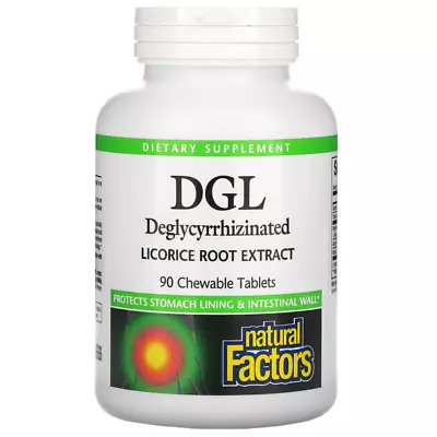 Natural Factors DGL Deglycyrrhizinated Licorice Root Extract 90 Chewable Tabs • £18.69