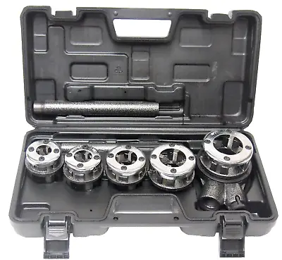 HOTECHE Ratcheting Pipe Threader Tool Kit 5 Dies Plumbing Tools 271013A • $41.99