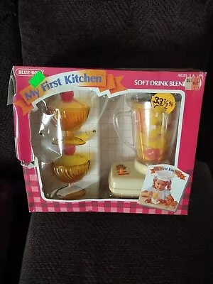 My First Kitchen Soft Drink Blender Set  Vintage Blue Box Toys 70s Prop • $9.99