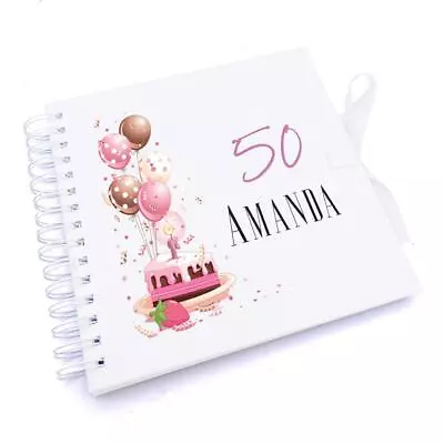 Personalised 50th Birthday Gifts For Her Scrapbook Photo Album UV-621 • £15.49