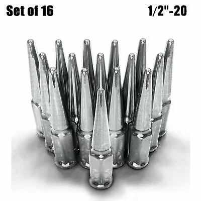 Steel Spike Lug Nuts 1/2  SAE Fit Fox Mustang Fairmont EZGO Club Car Cart Chrome • $59.99