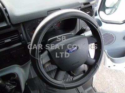 £9.99 • Buy I TO FIT A FORD FOCUS, STEERING WHEEL COVER, BLACK/GREY ECO LEATHER SWC 54M