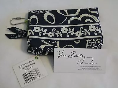 Vera Bradley TWIRLY BIRDS NAVY One For The Money COMPACT Taxi WALLET Coin  NWT • $39.95