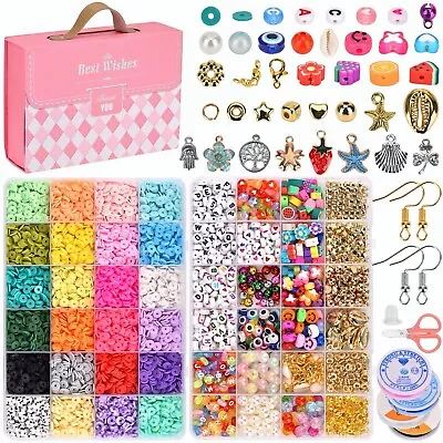 £17.99 • Buy 2 Sets Polymer Soft Clay Beads Spacer DIY Bracelets Jewelry Making Kids Gift