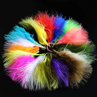 100 Pcs Turkey Marabou Blood Feathers Woolly Bugger Streamers Fly Tying Material • $7.72