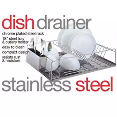 Home Basics Chrome Plated Steel Dish Rack With Tray • $32.99