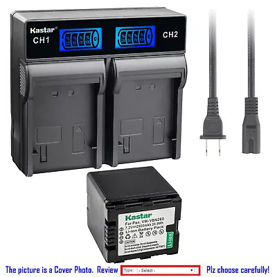 Kastar Decode Battery AC Rapid Charger For Panasonic VW-VBN260 & HDC-SD800GK-3D • $19.99