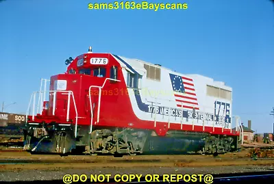 Original Slide Soo Line Rr Bicentennial Gp35 1776 Schiller Park Il 1975 • $24.99