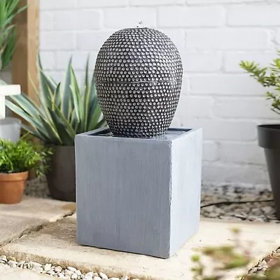 £174.49 • Buy Dapple Cascade Water Feature, LED Light - NDD Grey Concrete Garden Fountain Ball