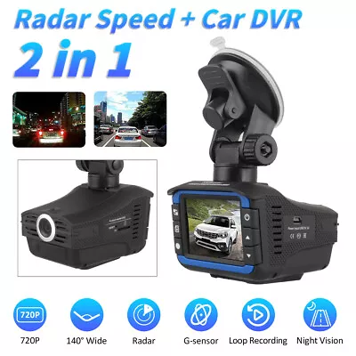 2IN1 Anti Radar Laser Police Detector Speed Car Recorder Dash Camera Night  US • $34.72