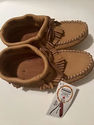 Bastien Moose Moccasins 100% Huron Native Made • $293