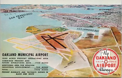 Oakland Municipal Airport Oakland CA Proposed Expansion Frank Day Postcard E79 • $19.99