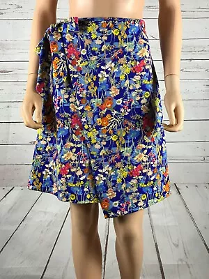 ECI NEW YORK Floral Faux Wrap Stretch Crepe A-Line Skirt NWT Medium • $6.75
