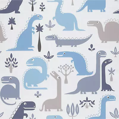 Grandeco Jack N Rose Children's Dinosaur Wallpaper Grey Blue Pattern LL-10-02-1 • £16