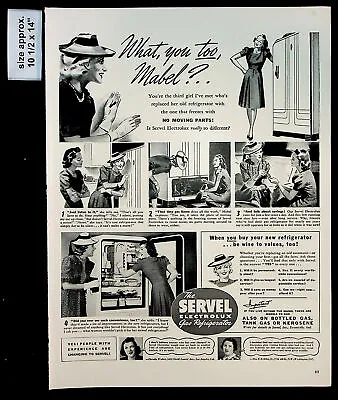 1940 Servel Electrolux Gas Refrigerator Home Appliance Vintage Print Ad 36000 • $7.48