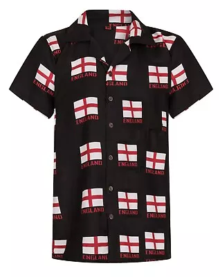 England Shirt Mens Hawaiian Football St Georges Stag World Cup Euro 2024 DAMAGED • £7.99