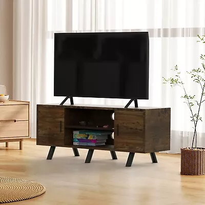 Mid Century Wood TV Stand For TV's Up To 55  Cabinet Door Living Room Storage • $124.79