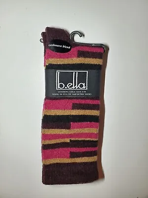 B. Ella Ladies Cashmere Wool Angora Blend Socks Calista Merlot USA MADE  • $18