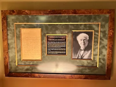 THOMAS EDISON Autographed Signed Vintage Letter  Museum Framed-Magnificent! • $2165