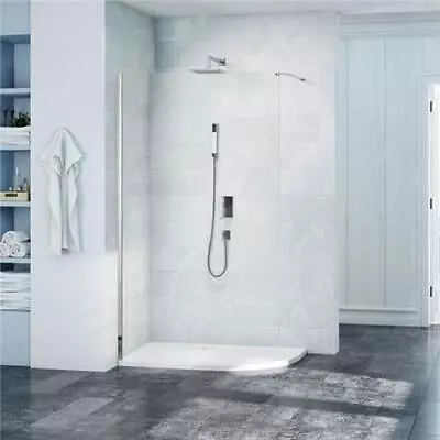 Merlyn 8 Series Curved Wet Room Glass & MStone Tray 1200x900mm Wide RH 8mm Glass • £1212.95