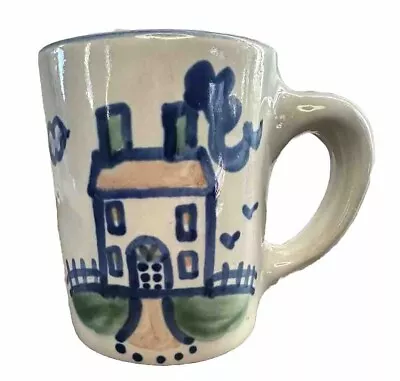 Vintage M A Hadley Mug Blue Farm House  The End  Signed 8oz • $22.75