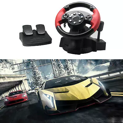 Game Car Racing Simulator Vibration Steering Wheel Pedal Set For PS3/PS2 • £65.90