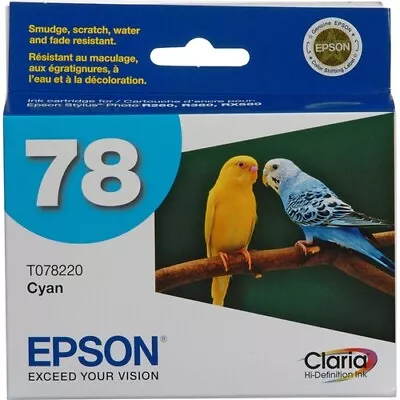 NEW Epson 78 (T078220) CYAN Claria Standard Capacity Ink Cartridge NEW IN BOX • $9.99