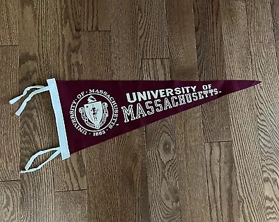 Vintage University Of Massachusetts Umass Banner Pennant - 24” • $19