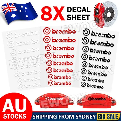 8x Brembo Hi Temp Vinyl Decal Sticker Set For Brake Caliper Car Bike Mods AUS • $9.85